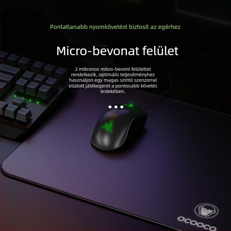 Játék egérpad teljesen edzett üvegből, egyoldalas, csuklótámasz, csúszásmentes, OEM testreszabható