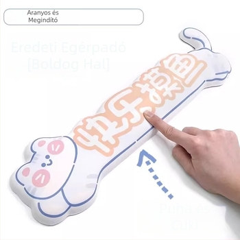 Egér- és billentyűzetcsukló párna, kétoldalas, gumírozott talp, csuklótámasz, nyomtatott logó