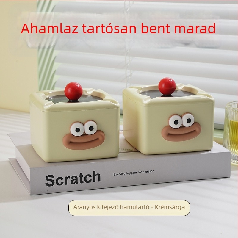 Műanyag hamutál otthoni használatra fedéllel, testreszabás nélkül, nem importált