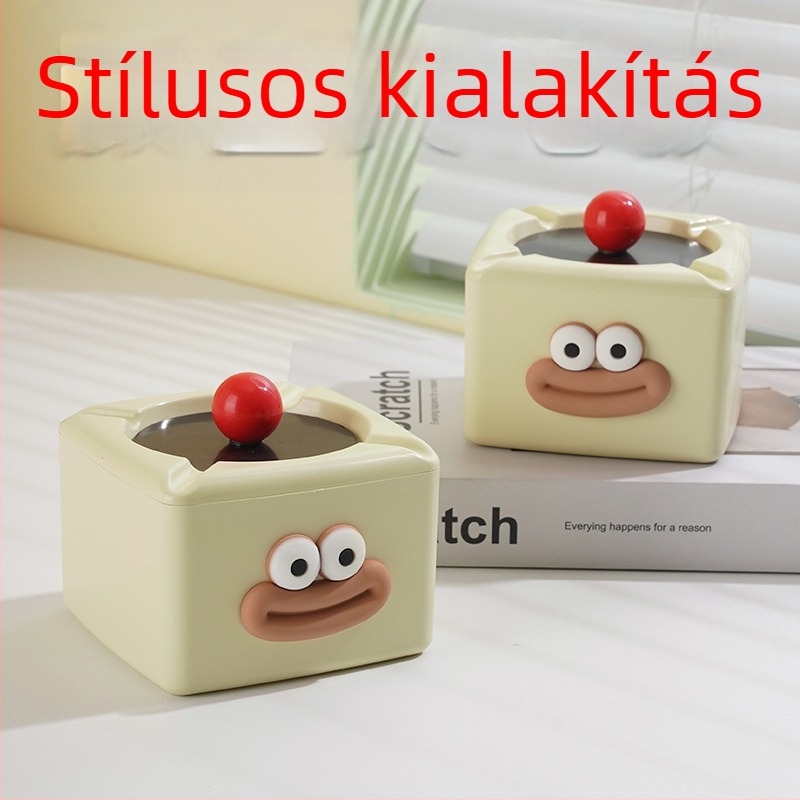 Műanyag hamutál otthoni használatra fedéllel, testreszabás nélkül, nem importált