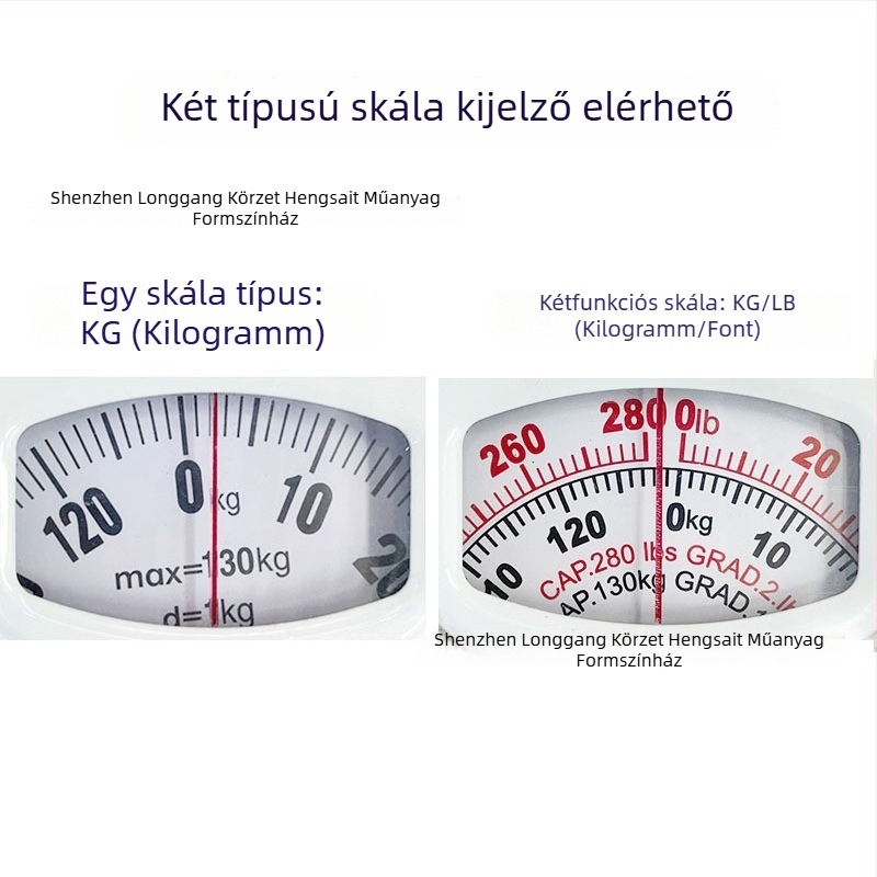 Henset elektronikus mérleg felnőtteknek, 130 kg teherbírás, méri a testsúlyt.