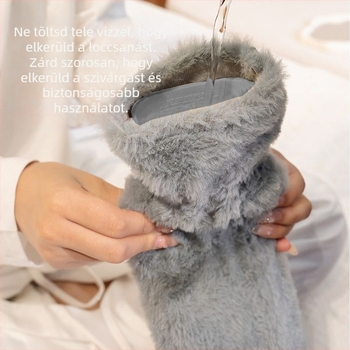 Gumi anyagú meleg víz palack, teljes testre, 496 g, vízzel történő feltöltés, flush típus