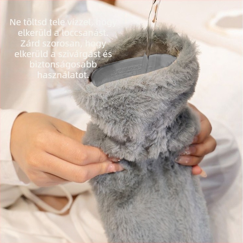 Gumi anyagú meleg víz palack, teljes testre, 496 g, vízzel történő feltöltés, flush típus