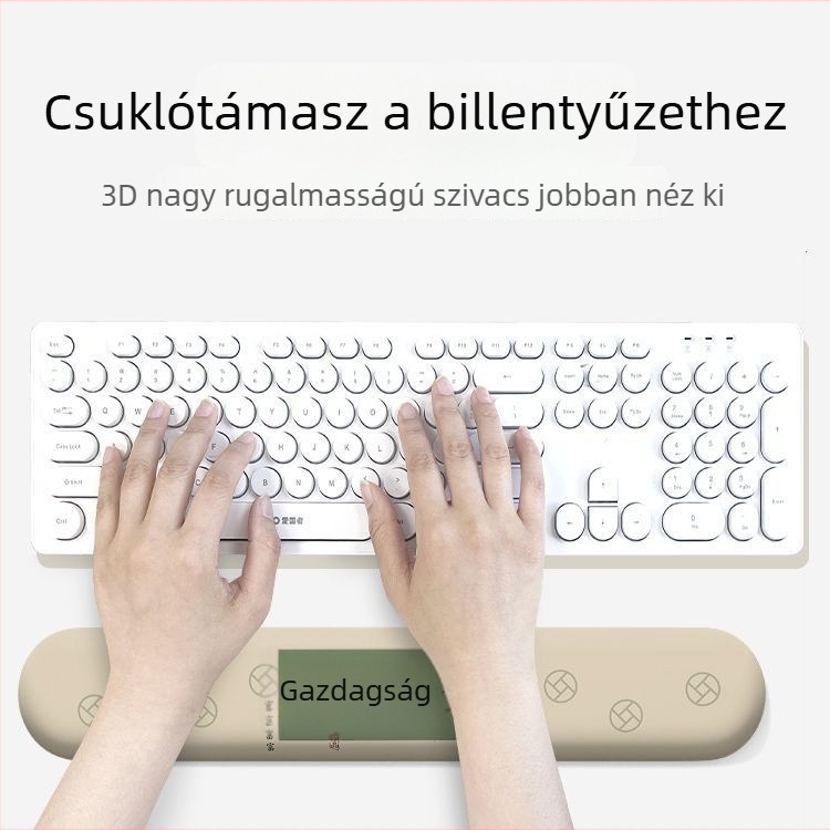 Memóriahabos csuklóvédő egérpad – csúszásmentes irodai kiegészítő laptophoz és billentyűzethez, tinta-stílusú dizájn