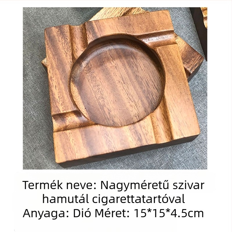 Diófából készült szivar hamutál tárolóval és logónyomtatási lehetőséggel, új kínai stílusú, ajándékhoz megfelelő