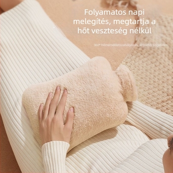 Flanel anyagú forróvizes palack nőknek, has melegítésére és kézmelegítésre