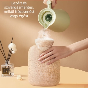 Flanel anyagú forróvizes palack nőknek, has melegítésére és kézmelegítésre