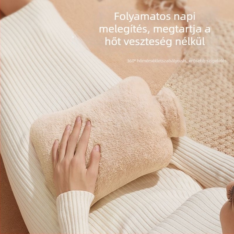 Flanel anyagú forróvizes palack nőknek, has melegítésére és kézmelegítésre