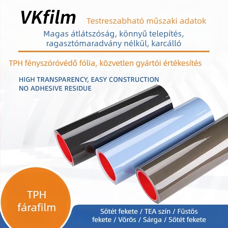Autófényszóró védőfilm – TPH anyag, átlátszó minta, ragasztóval történő felhelyezés, testreszabható