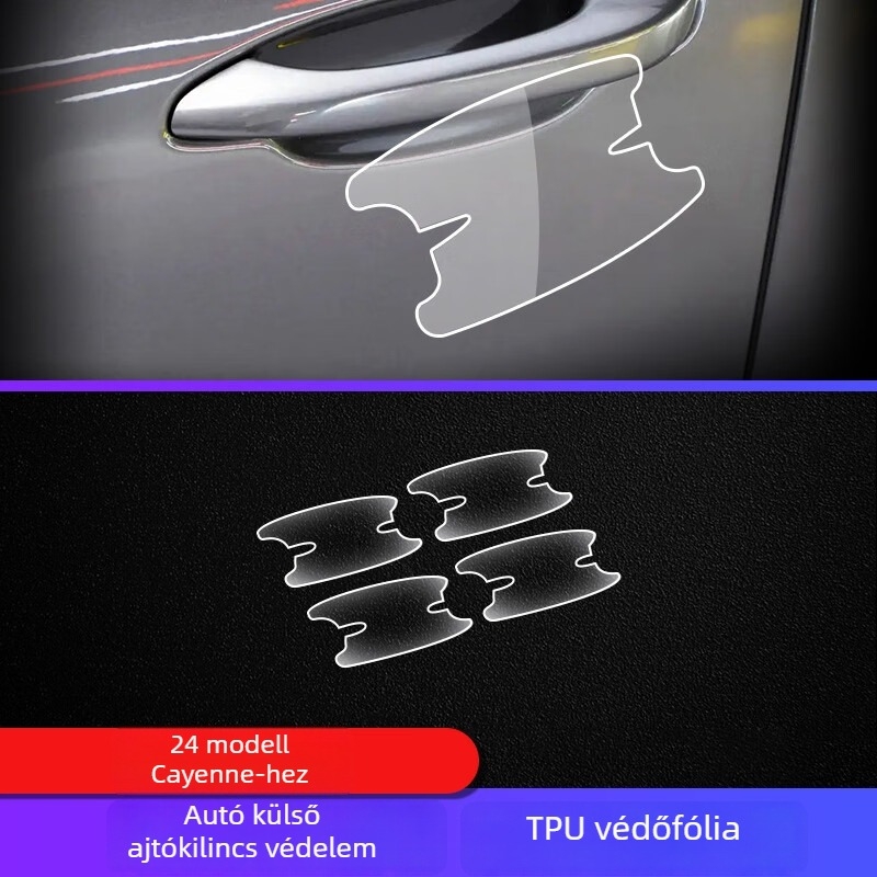 TPU belső védőfilm Porsche Cayenne-hez — műszerfal és navigációs kijelző, központi kijelző és váltókar — egységes formázás, hőmérséklet-tűrés, karcolás- és kopásálló, ujjlenyomat- és olajfolt-ellenálló