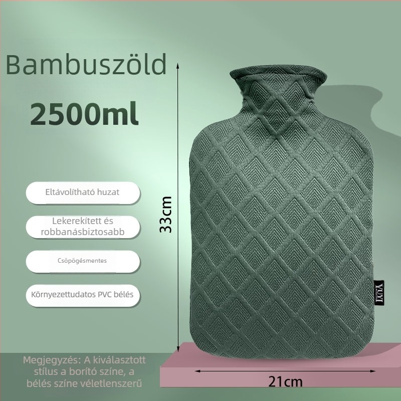Vízzell töltött melegítő palack, japán stílus, nagy sűrűségű PVC, vízzel történő melegítés, melegíti az egész testet
