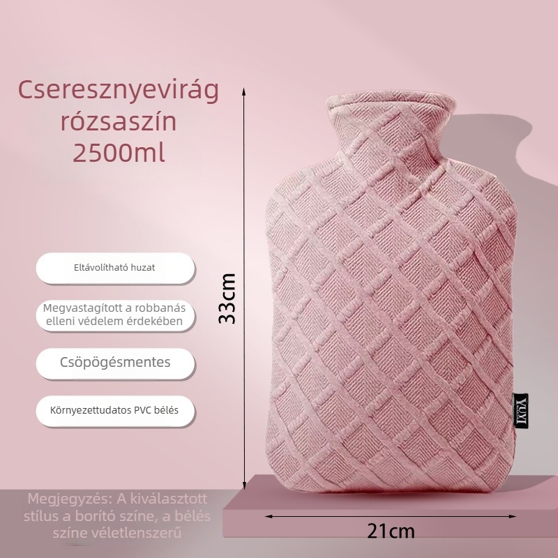 Vízzell töltött melegítő palack, japán stílus, nagy sűrűségű PVC, vízzel történő melegítés, melegíti az egész testet