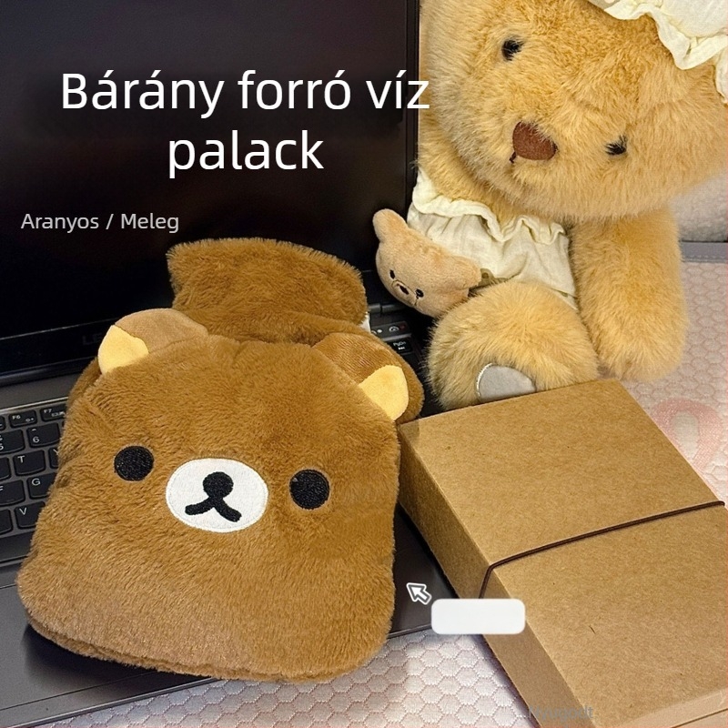 Capybara vízzel tölthető melegítőpalack, plüss dizájn, PVC, derékra, hasra és kezekre