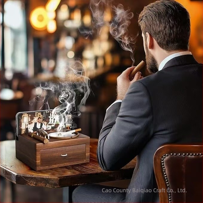 Fiókos fahamutartó cigarettához – minimalist stílus, Berylon, logó nyomtatás és testreszabás, otthoni és autós hordozhatóság, 10 darabos csomag