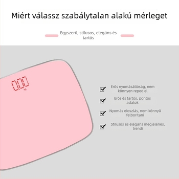 Chunkai háztartási elektronikus mérleg edzett üveglappal, 180 kg teherbírás