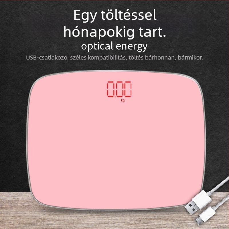 Chunkai háztartási elektronikus mérleg edzett üveglappal, 180 kg teherbírás