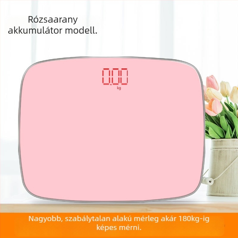 Chunkai háztartási elektronikus mérleg edzett üveglappal, 180 kg teherbírás
