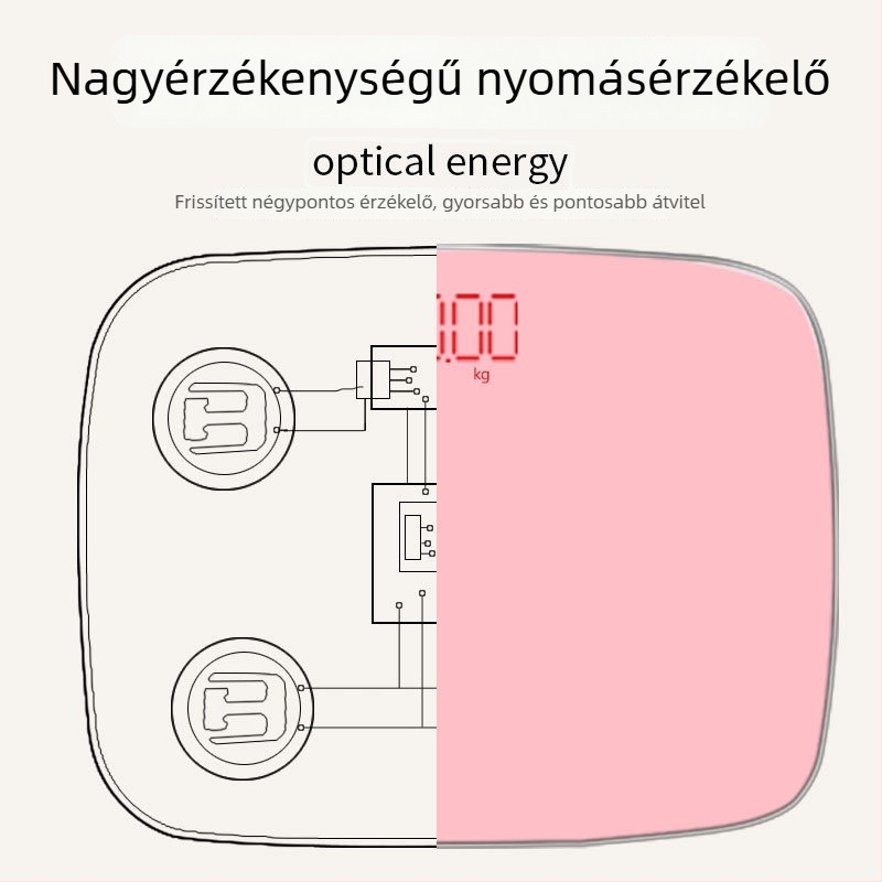 Chunkai háztartási elektronikus mérleg edzett üveglappal, 180 kg teherbírás