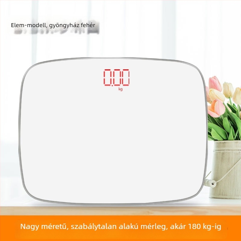 Chunkai háztartási elektronikus mérleg edzett üveglappal, 180 kg teherbírás