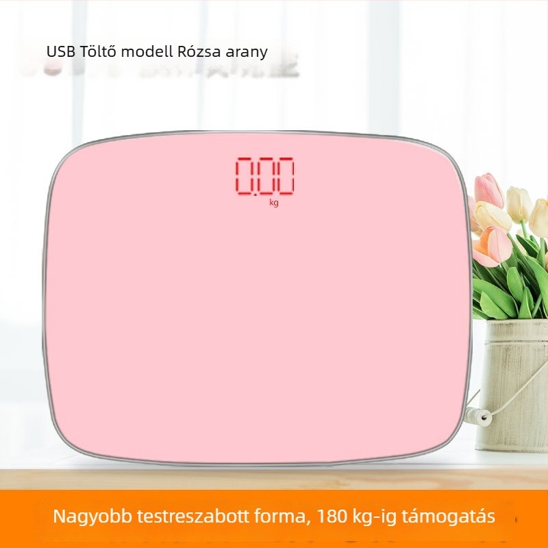 Chunkai háztartási elektronikus mérleg edzett üveglappal, 180 kg teherbírás