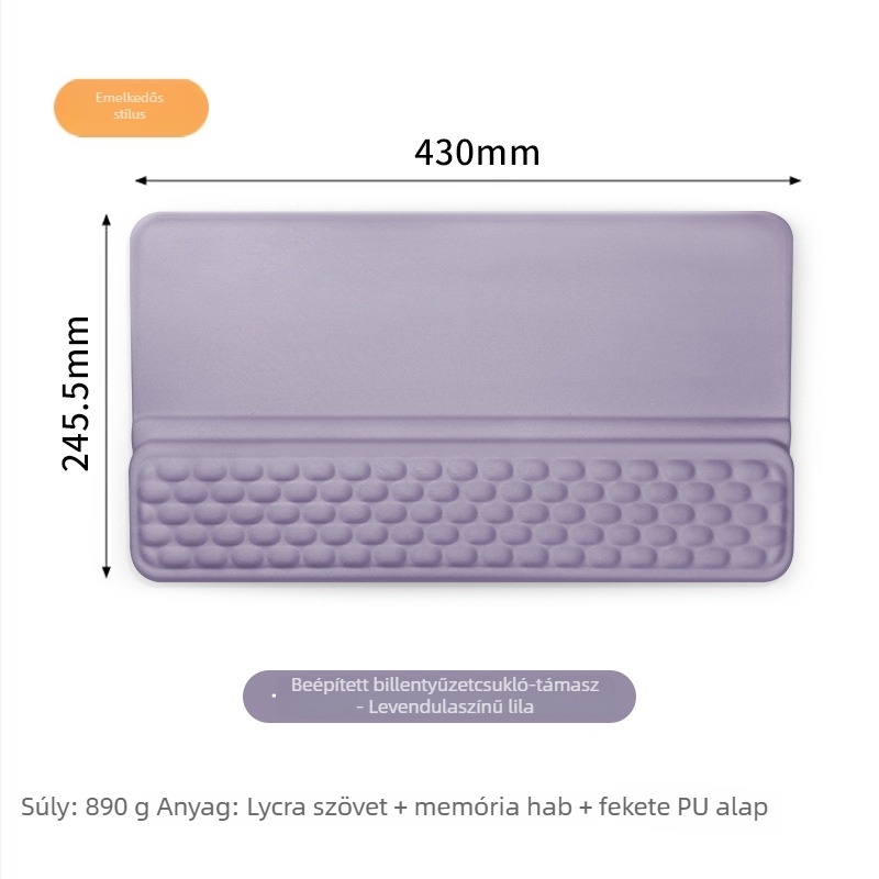 Beépített billentyűzet-tálca – billentyűzetpad, textil felület, egyoldalas, OEM testreszabható logóval