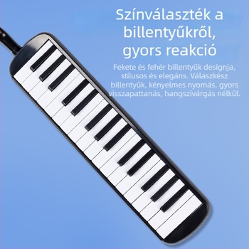32 húros harmónika puha tokban gyerekeknek, kezdőknek, műanyag test, 101+ demonstrációs dal