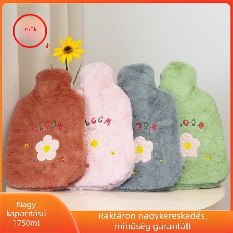 Yongzi forróvíztasak velúr borítással, nagy méretű 1750 ml, kétoldali kézre nyílás