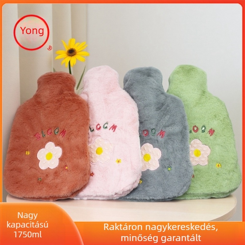 Yongzi forróvíztasak velúr borítással, nagy méretű 1750 ml, kétoldali kézre nyílás