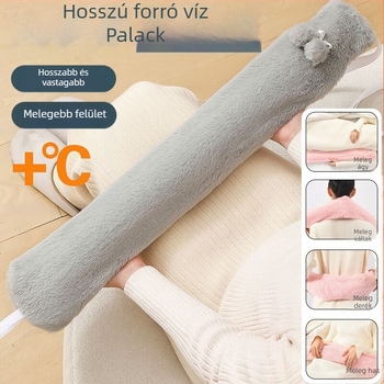 Forróvíz-palack vízbefecskendezéses fűtéssel, flanel anyagból, teljes testre használható, modern minimalist stílus, 500 g