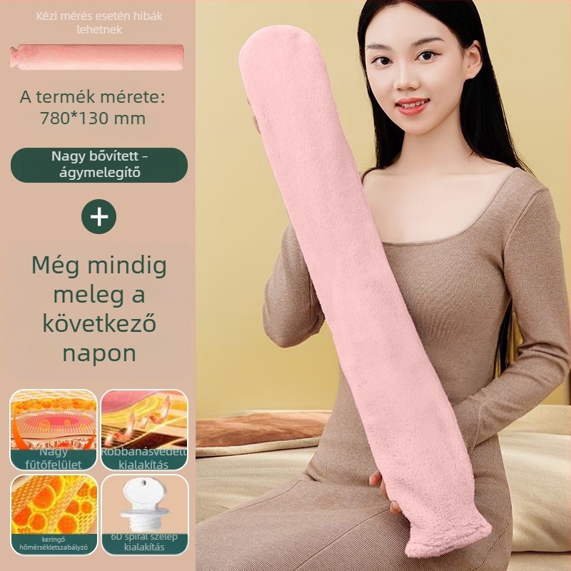 Forróvíz-palack vízbefecskendezéses fűtéssel, flanel anyagból, teljes testre használható, modern minimalist stílus, 500 g