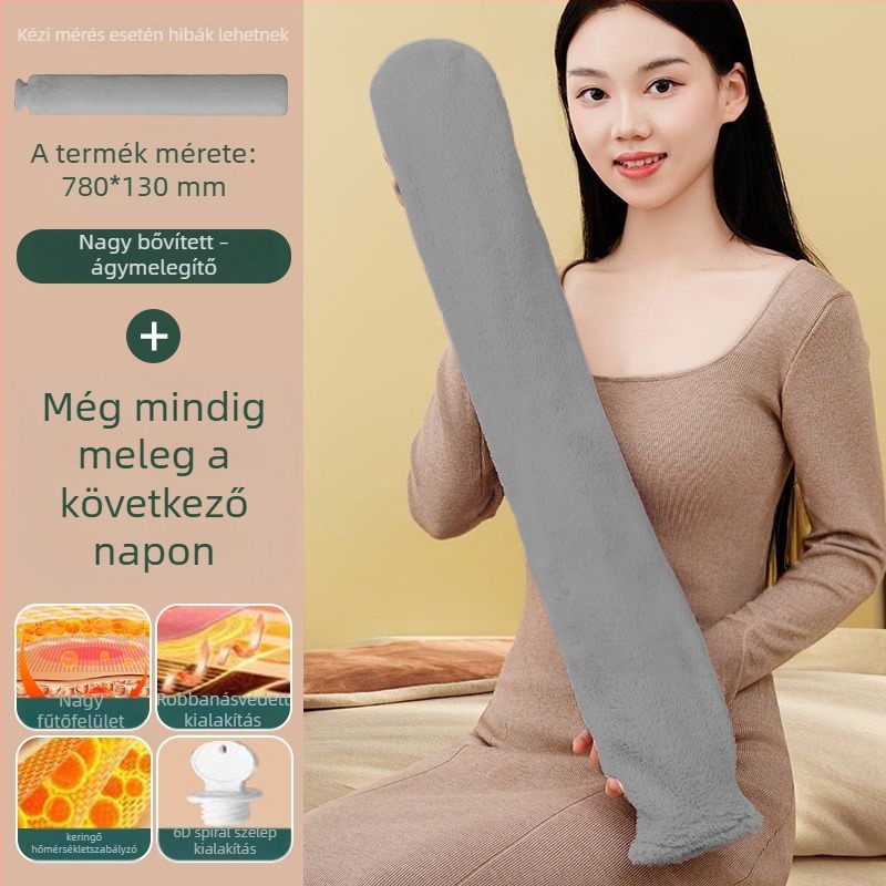 Forróvíz-palack vízbefecskendezéses fűtéssel, flanel anyagból, teljes testre használható, modern minimalist stílus, 500 g
