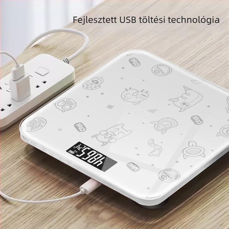 Bluetooth testzsír mérő mérleg – rajzfilmszerű dizájn, otthoni használatra, max. 180 kg, Beautiful Márka