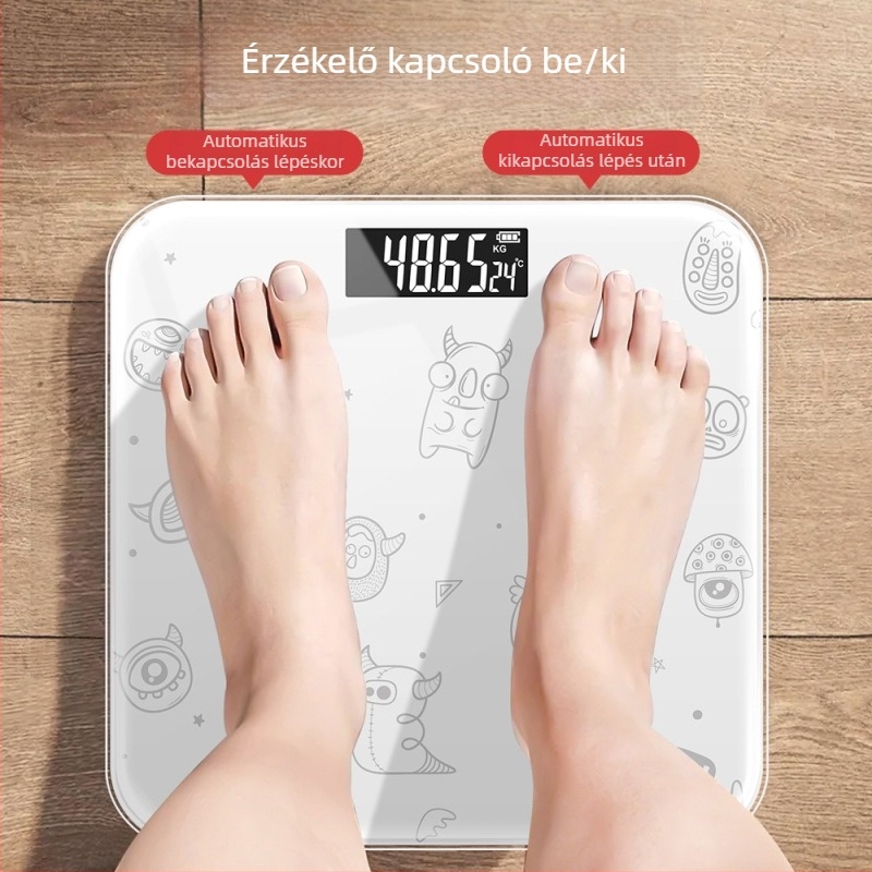 Bluetooth testzsír mérő mérleg – rajzfilmszerű dizájn, otthoni használatra, max. 180 kg, Beautiful Márka