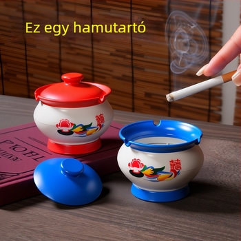 Műanyag hamutál, dekoratív darab pásztorális/etnikus/kínai stílussal, logó nyomtatás, eredet: Kína