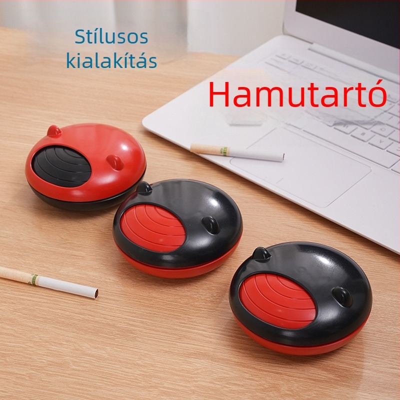 Forgó hamutál fedővel, kreatív modern dizájn, megakadályozza a hamu szóródását, otthonra, nappaliba és irodába, műanyag
