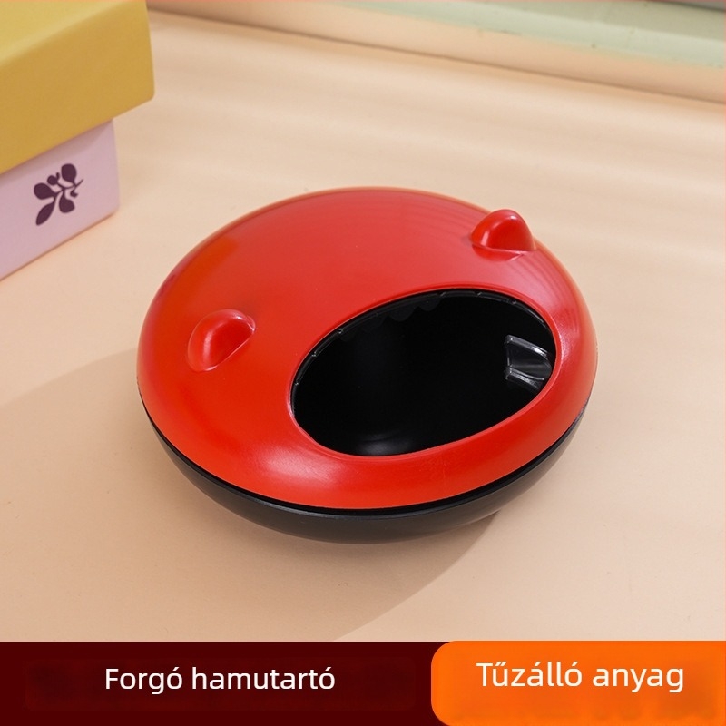 Forgó hamutál fedővel, kreatív modern dizájn, megakadályozza a hamu szóródását, otthonra, nappaliba és irodába, műanyag