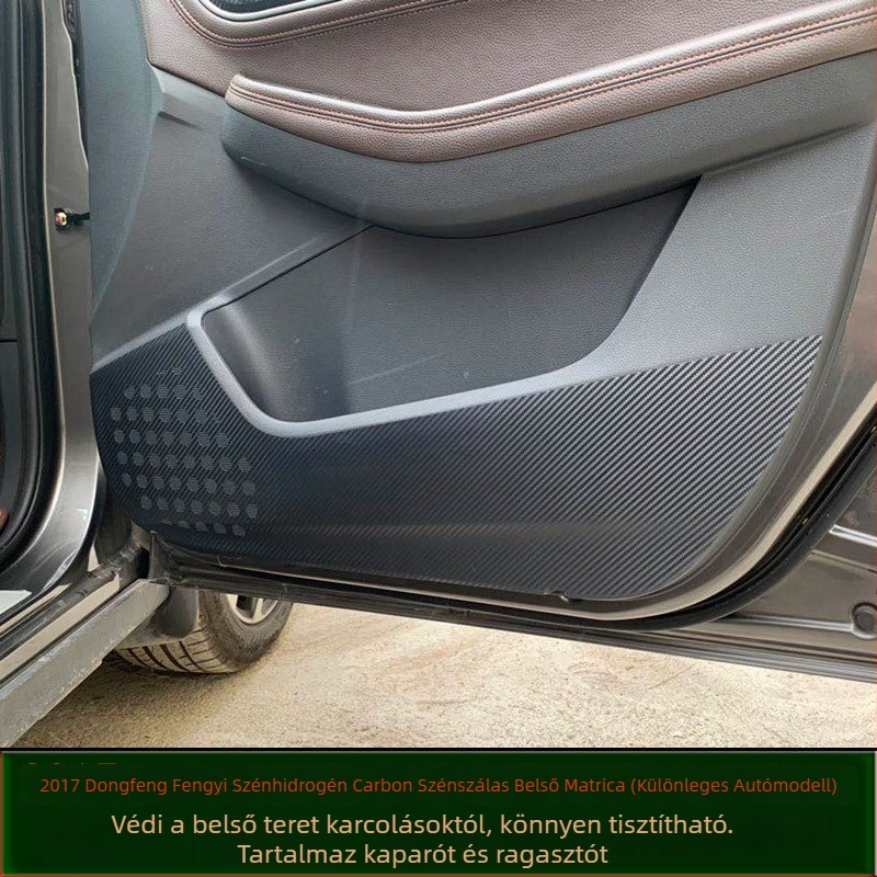 Autó belső karbonszálas védőfólia ajtókhoz, középkonzolhoz és váltókarhoz – Yuepai, anyag TPE, testreszabható