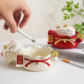 Cement Maneki-neko hamutál – testreszabható, dekoratív tároló funkció, japán stílusú rajz, logó nyomtatva