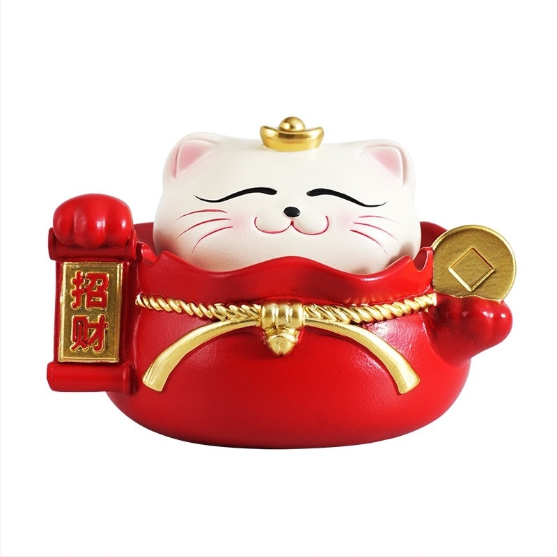 Cement Maneki-neko hamutál – testreszabható, dekoratív tároló funkció, japán stílusú rajz, logó nyomtatva