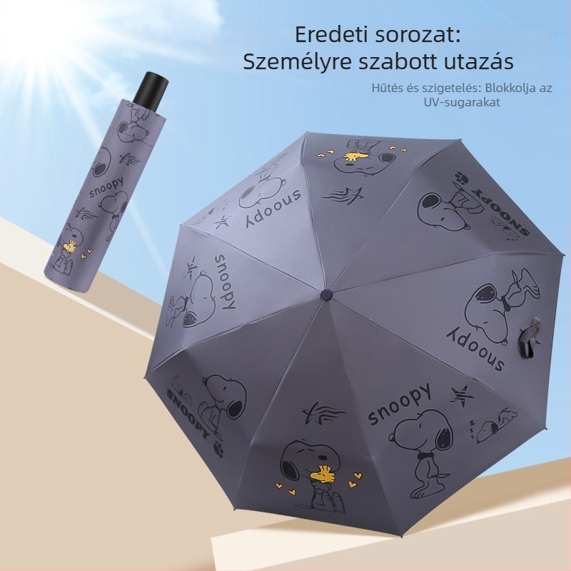 Automata rajzfilm mintázatú esernyő, UV védelem UPF 40+, 8 bordás acél váz, 190T anyagú bevonat, automatikus nyitás-zárás