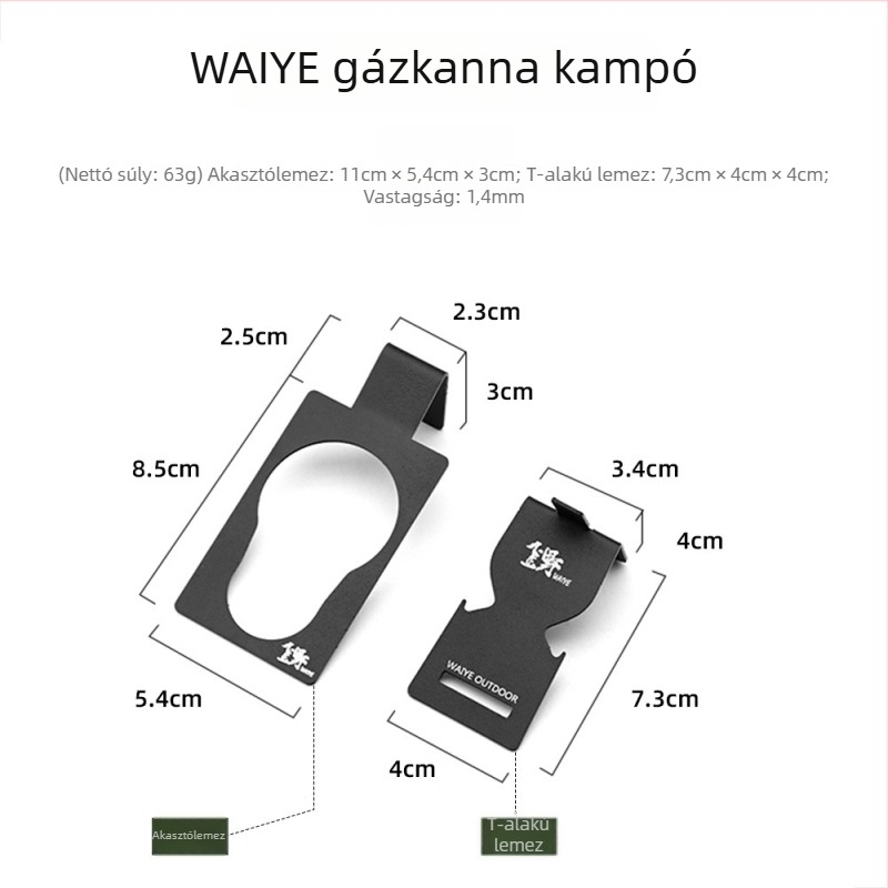 Waiye kemping tűzhely összecsukható asztallal és gáz-tartály kampóval, IGT-stílusú asztal, kazettás tűzhely