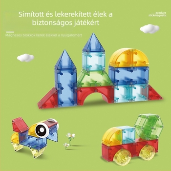 Dig mágneses építőblokkok – ABS DIY 3D puzzle, 0–3 éveseknek