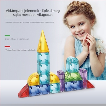 Dig mágneses építőblokkok – ABS DIY 3D puzzle, 0–3 éveseknek