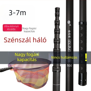 Karbonszálas teleszkópos merítőpálca, 7 szakasz, 480 g, nehéz és megerősített kivitel