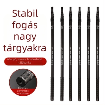 Karbonszálas teleszkópos merítőpálca, 7 szakasz, 480 g, nehéz és megerősített kivitel