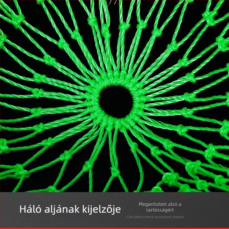 Cián színű nylon halászháló vastag kötéllel és kis szemmel; elérhető 24/36/45 szálú nylon vezetékek nagyobb halakhoz
