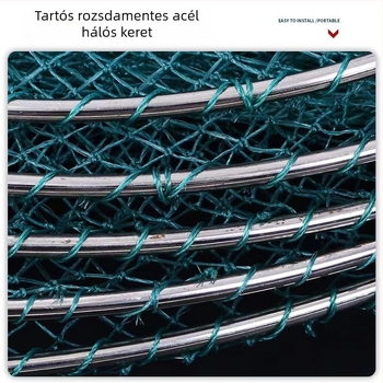 Rozsdamentes acél hálófej nylon hálóval – kiegészítő a horgászathoz