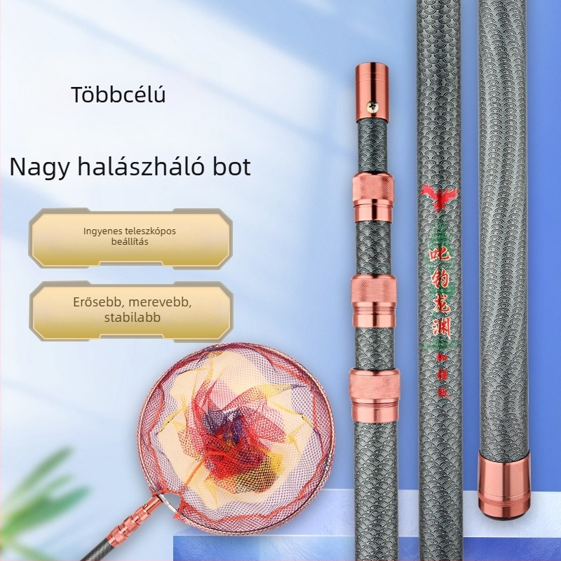 Üvegszálas leszállóháló rúd, 6 részes, állítható, tömeg 929 g