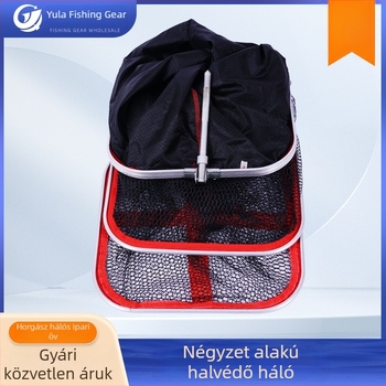 Négyzet alakú hordozható halvédő, anti-tekercselés hálóval és gumírozott éllel