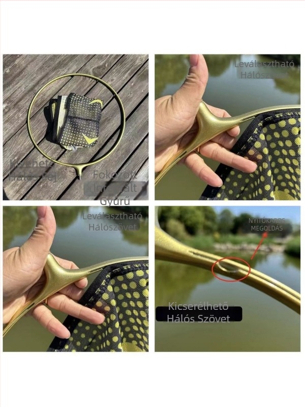 Szénszálas horgász hálófej, mélyített kialakítás, horog nélküli